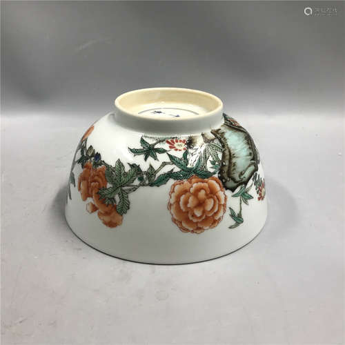 chinese famille verte porcelain bowl D 15.5cm D7.5