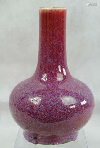 chinese red glazed porcelain vase , H17cm