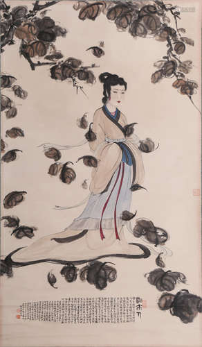 A CHINESE LANDSCAPE PAINTING SILK SCROLL