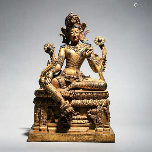 A GILT BRONZE BUDDHA STATUE, SWAT STYLE