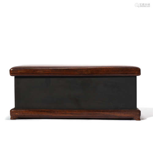 A CHINESE WOOD RECTANGULAR BOX