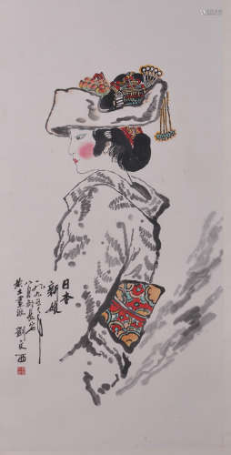 A CHINESE STONE PAPER PAINTING WITH FRAME, GU BOKUI MARK