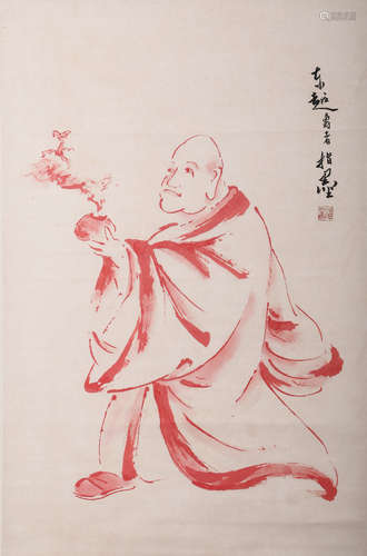 A CHINESE LANDSCAPE PAINTING SILK SCROLL