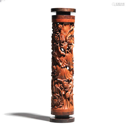 A CARVED BOXWOOD PERFUMIER