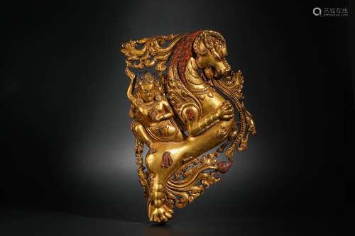 Qing Dynasty Gilt Bronze Divine Beasts in Dansati Temple