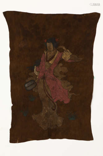 Liao Dynasty Character Sheepskin Painting
