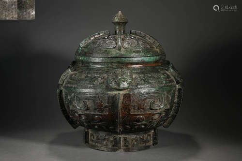 Han Dynasty Bronze Animal Pattern Jar