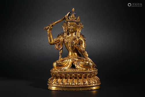 Qing dynasty Gilt Manjusri Bodhisattva