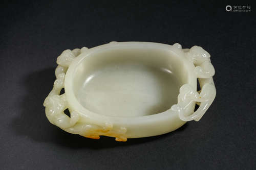 Qing Dynasty Hetian Jade Brush Wash