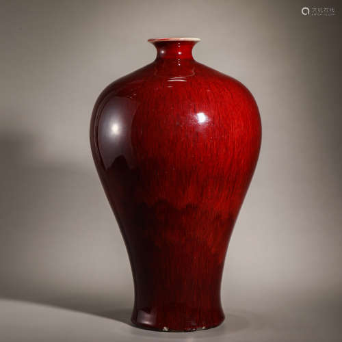 Qing Dynasty Douhong Monochrome Glazed Bottle