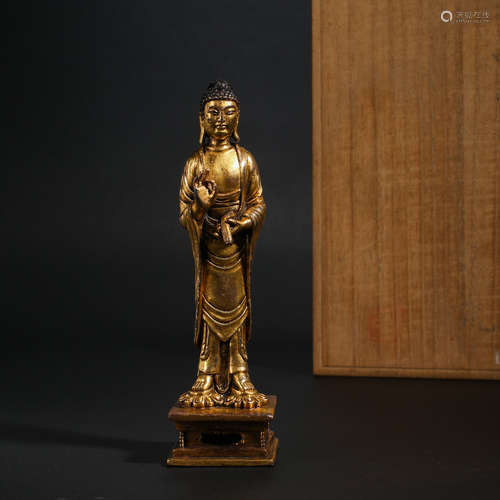 Liao Dynasty Gilt Buddha Standing Statue