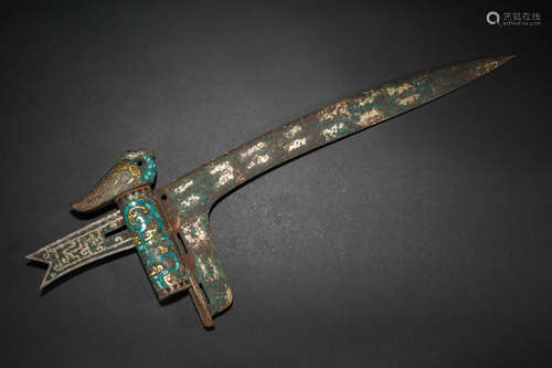 Han Dynasty Inlaid with Gold and Silver Ge