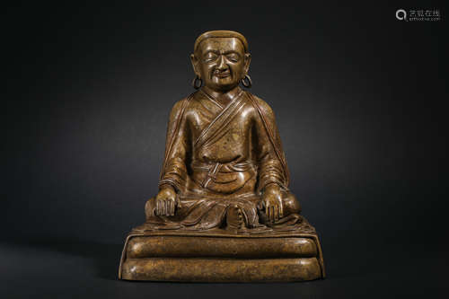 Ming Dynasty Bronze Guru Buddha Statue