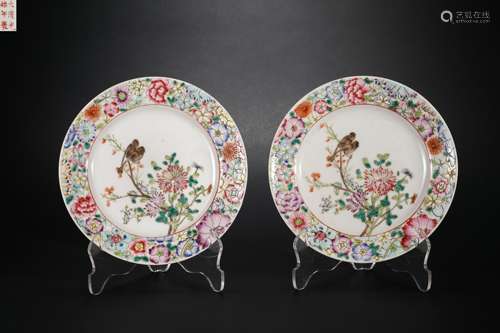 Qing Dynasty Pastel Flower Plate