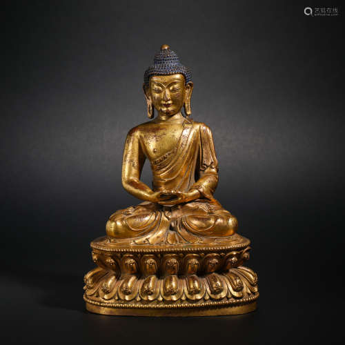 Qing Dynasty Gilt Buddha Statue