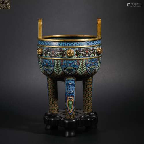 Qing Dynasty Cloisonne Incense Burner with Animal Pattern