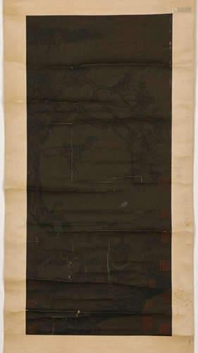 Chinese ink painting, Wang Juzheng's figure  vertical scroll