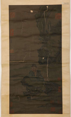 Chinese ink painting, Liang Kai's figure vertical scroll