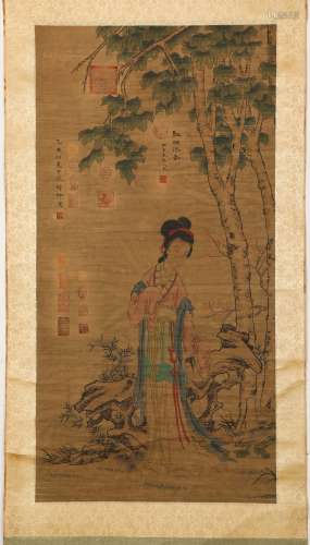 Chinese ink painting, Han Xuan's figure vertical scroll