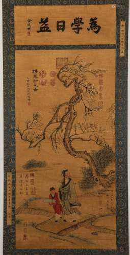 Chinese ink painting, Xu Xi seeks to learn vertical scroll