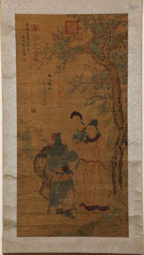 Chinese ink painting, Li Cheng's figure vertical scroll