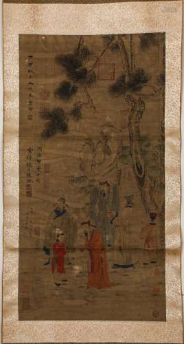 Chinese ink painting, Zhao Zhiqian's  Character vertical scr...
