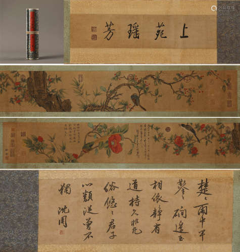 Chinese ink painting, Xu Xi's flower and bird long scroll
