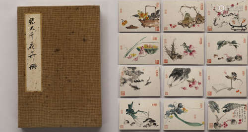 Chinese ink painting, Zhang Daqian's  flowers album