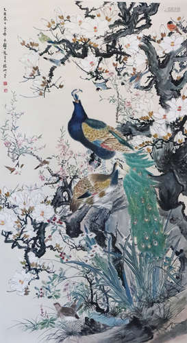 颜伯龙 -- 春满园
（1898-1955）满族，北京人，京津画派著名花鸟画家...