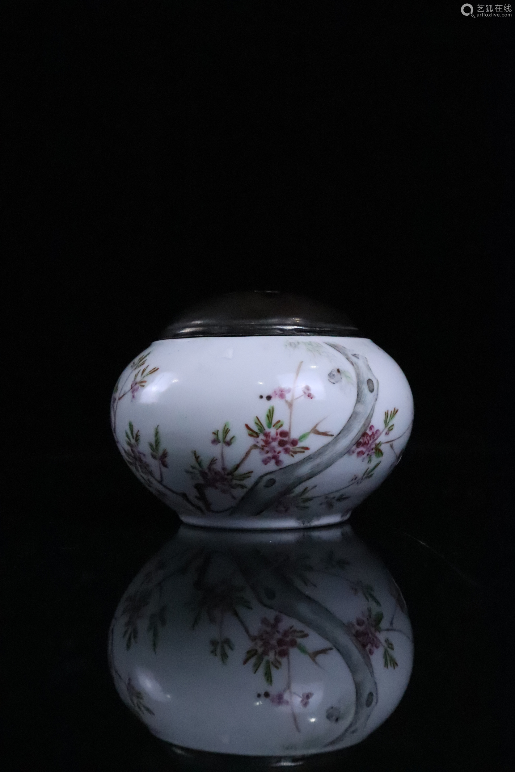 最新デザインの 中国 古七宝琺瑯彩 花文 瓶 蓋物 唐木台付 3点まとめて