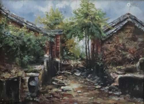 陈舫枝 -- 故乡晨曦
（1946-2007）中山人，广州画院专业画师。