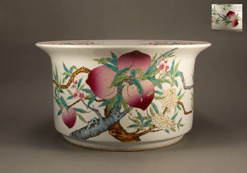 Qing - Pastel peach bowl for longevity