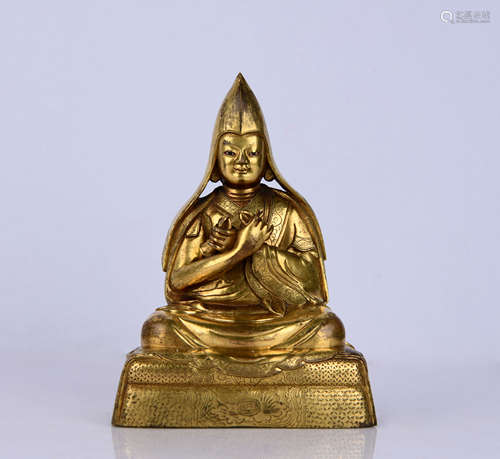 16th Century - bronze gilt Tsongkhapa