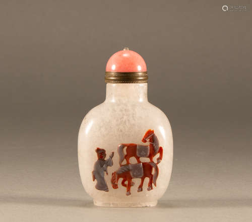 Qing - agate carving snuff bottle