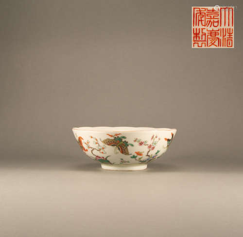 Qing - pastel butterfly flower bowl