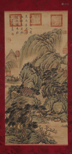 Yuan -  Landscape silk by Zhao Mengfu