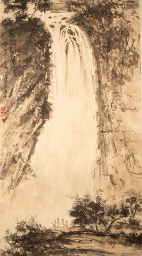 Fu Baoshi figure landscape painting