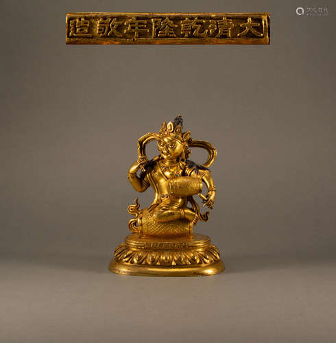 Qing - Bronze Gilt Statue