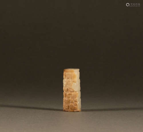 Western Zhou Dynasty - Hetian Bone Nail Grain Jade Tube