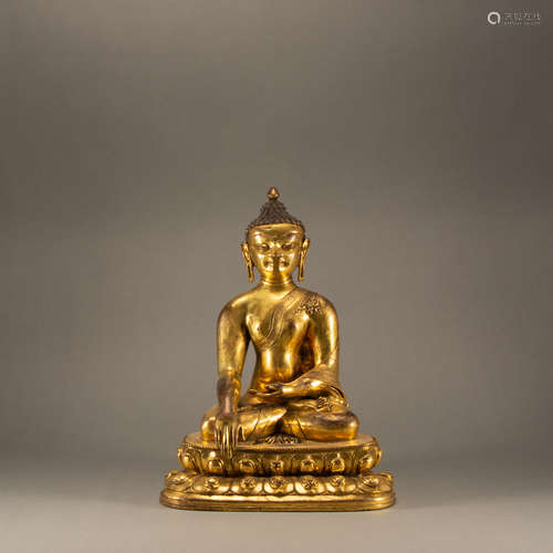 Ming - Bronze gilt statue