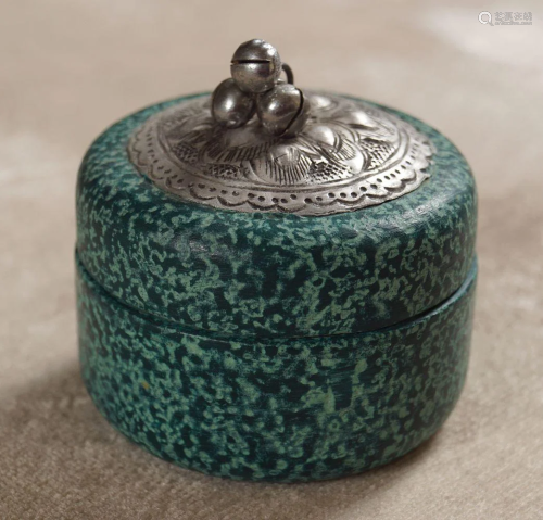 SHAGREEN STYLE METAL MOUNTED BOX AND COVER