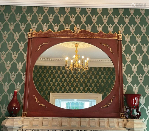 LARGE 19TH-CENTURY PARCEL GILT FRAMED OVERMANTLE