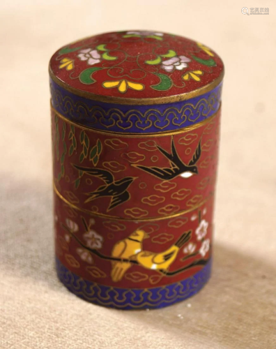 CHINESE CLOISONNE ENAMELLED TIER BOX