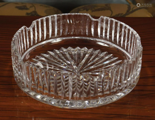 HEAVY CUT GLASS ASHTRAY