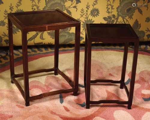 2 CHINESE GRADUATED HARDWOOD STANDS