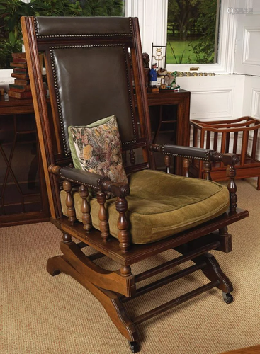 19TH-CENTURY MAHOGANY ROCKING CHAIR