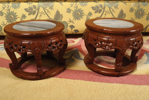 PAIR OF CHINESE HARDWOOD PEDESTALS