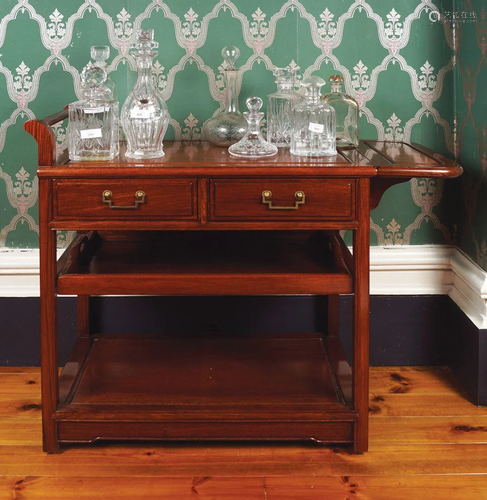 CHINESE HARDWOOD SERVING TROLLEY