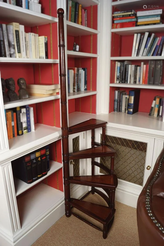 REGENCY STYLE MAHOGANY LIBRARY STEPS