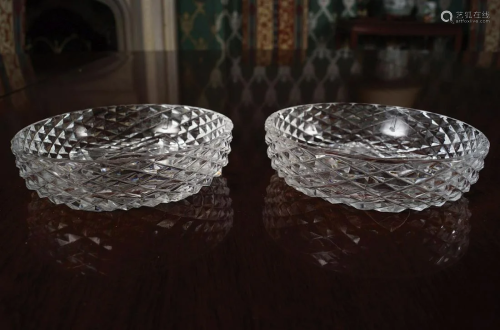 2 CRYSTAL WINE COASTERS